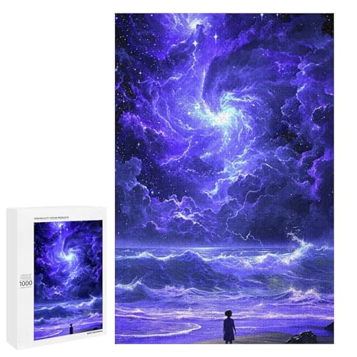 1000 teiliges Puzzle Blaue Wolke für Erwachsene Holzpuzzle anspruchsvolles Spiel (75 x 50 cm) von linghhiming