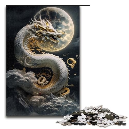 1000 teiliges Puzzle Brave Dragon aus Holz Lernspiele Heimdekoration 75 x 50 cm von linghhiming