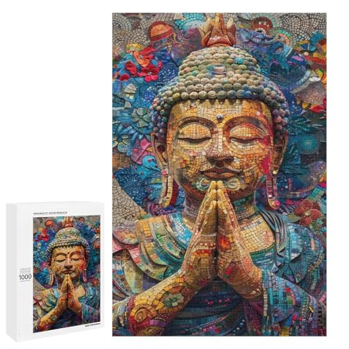 1000 teiliges Puzzle Buddha Puzzle für Erwachsene Holzpuzzle anspruchsvolles Spiel 75 x 50 cm von linghhiming