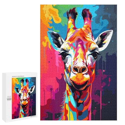 1000 teiliges Puzzle Bunte Giraffe für Erwachsene und Kinder Holzpuzzle pädagogisches Spielzeug zum Stressabbau 75 x 50 cm 1000 teiliges Puzzle Bunte Giraffe für Erwachsene und Kinder Holzpuzzle pädagogisches Spielzeug zum Stressabbau 75 x 50 cm von linghhiming
