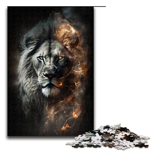 1000 teiliges Puzzle Bunte Löwen Holzpuzzle Lernspiele Heimdekoration 1000 Teile (75 x 50 cm) von linghhiming