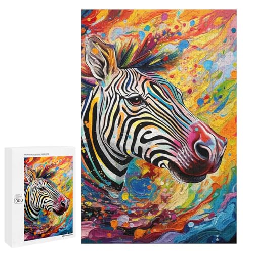 1000 teiliges Puzzle Bunte Zebras Puzzle für Erwachsene Holzpuzzle Herausforderndes Spiel 75x50cm 1000 teiliges Puzzle Bunte Zebras Puzzle für Erwachsene Holzpuzzle Herausforderndes Spiel 75x50cm von linghhiming