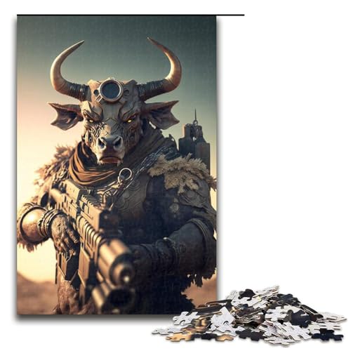 1000 teiliges Puzzle Cow Troops für Erwachsene Holzpuzzle anspruchsvolles Spiel 75 x 50 cm von linghhiming