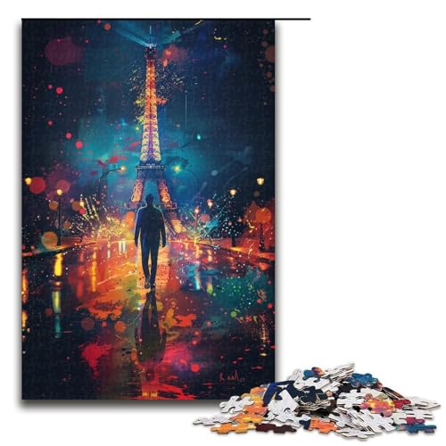 1000-teiliges Puzzle Eiffelturm-Puzzle für Erwachsene Holzpuzzle anspruchsvolles Spiel 1000 Teile (75 x 50 cm) von linghhiming
