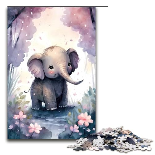 1000 teiliges Puzzle Elefant Aquarell Puzzle für Erwachsene Holzpuzzle Herausforderndes Spiel 75x50cm 1000 teiliges Puzzle Elefant Aquarell Puzzle für Erwachsene Holzpuzzle Herausforderndes Spiel 75x50cm von linghhiming