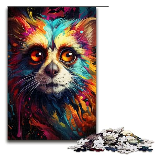 1000 teiliges Puzzle Farbmalerei Lemur Puzzle für Erwachsene Holzpuzzle anspruchsvolles Spiel 75 x 50 cm 1000 teiliges Puzzle Farbmalerei Lemur Puzzle für Erwachsene Holzpuzzle anspruchsvolles Spiel 75 x 50 cm von linghhiming