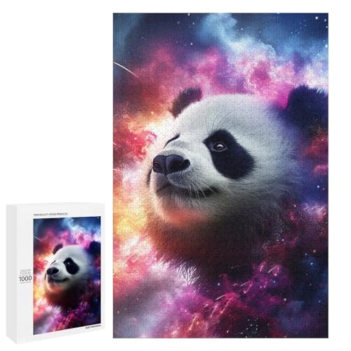1000 teiliges Puzzle Galaxie Panda für Erwachsene und Kinder Holzpuzzle pädagogisches Spielzeug zum Stressabbau (75 x 50 cm) von linghhiming
