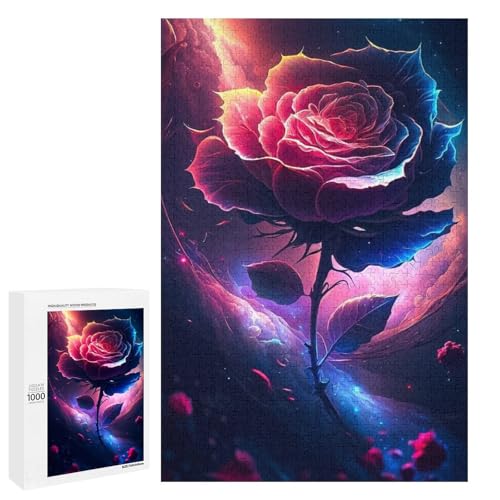 1000 teiliges Puzzle Galaxy Rose für Erwachsene und Kinder Holzpuzzle pädagogisches Spielzeug zum Stressabbau (75 x 50 cm) von linghhiming