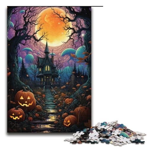 1000 teiliges Puzzle Gemälde eines Kürbishauses Puzzle für Erwachsene Papierpuzzle anspruchsvolles Spiel 1000 Teile (38 x 26 cm) von linghhiming