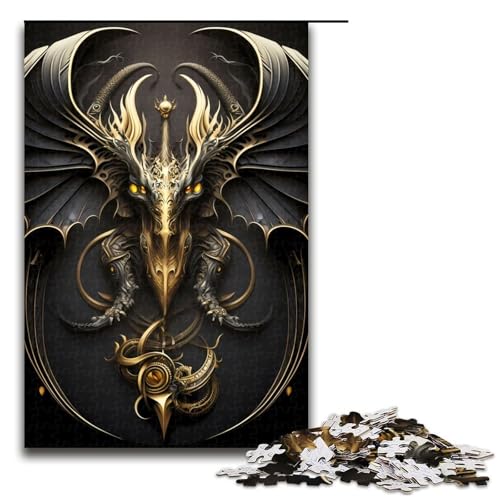 1000 teiliges Puzzle Goldener Drache Schwertflügel Puzzle für Erwachsene Holzpuzzle Familienspiele 75 x 50 cm 1000 teiliges Puzzle Goldener Drache Schwertflügel Puzzle für Erwachsene Holzpuzzle Familienspiele 75 x 50 cm von linghhiming