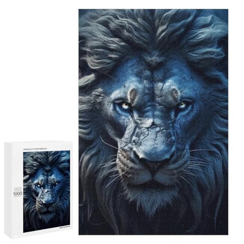 1000 teiliges Puzzle Grasslands Lions für Erwachsene Holzpuzzle anspruchsvolles Spiel (75 x 50 cm) von linghhiming