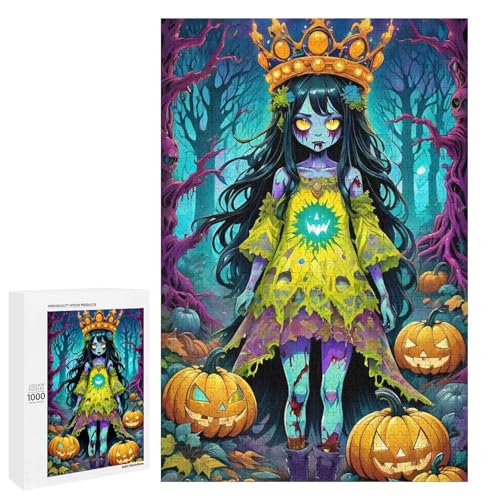 1000 teiliges Puzzle Halloween Geister Puzzle für Erwachsene und Kinder Holzpuzzle pädagogisches Spielzeug zum Stressabbau (75 x 50 cm) von linghhiming