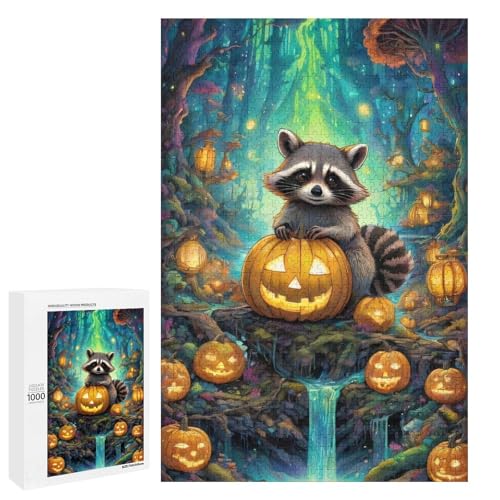 1000 teiliges Puzzle Halloween Koala für Erwachsene und Kinder Holzpuzzle pädagogisches Spielzeug zum Stressabbau (75 x 50 cm) von linghhiming