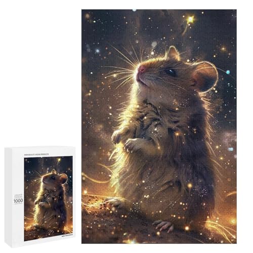 1000 teiliges Puzzle Hamster Tierpuzzle für Erwachsene und Kinder Holzpuzzle pädagogisches Spielzeug zum Stressabbau (75 x 50 cm) von linghhiming