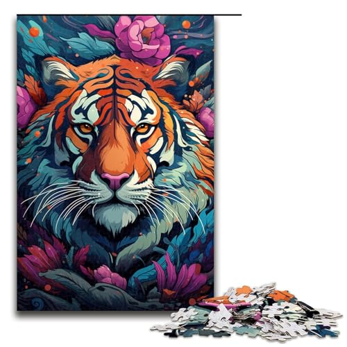 1000 teiliges Puzzle Huahu farbenfrohes psychedelisches Puzzle Holzpuzzle Lernspiele Heimdekoration 1000 Teile (75 x 50 cm) von linghhiming