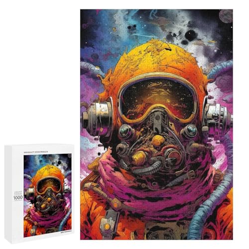 1000 teiliges Puzzle Kleiner gelber Astronaut für Erwachsene Holzpuzzle Familienspiele (75 x 50 cm) von linghhiming