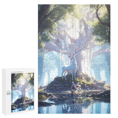 1000 teiliges Puzzle König des Waldes für Erwachsene und Kinder Holzpuzzle pädagogisches Spielzeug zum Stressabbau (75 x 50 cm) von linghhiming