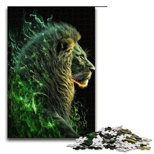 1000 teiliges Puzzle Kunst Bunte Löwen Puzzle für Erwachsene Holzpuzzle Familienspiele 1000 Teile (75 x 50 cm) von linghhiming