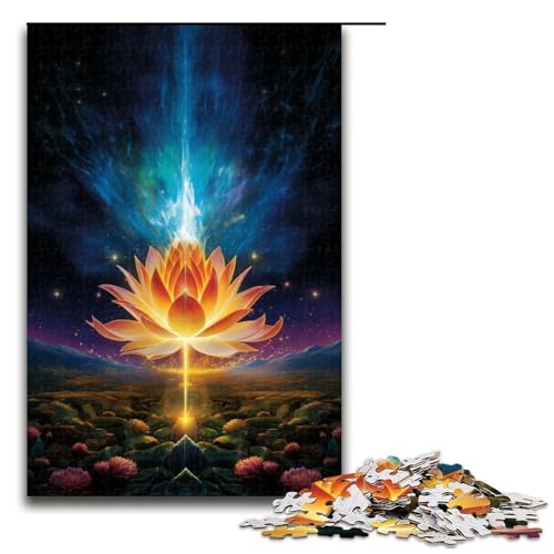 1000-teiliges Puzzle Kunst-Lotus-Puzzle Holzpuzzle Lernspiele Heimdekoration 1000 Teile (75 x 50 cm) von linghhiming