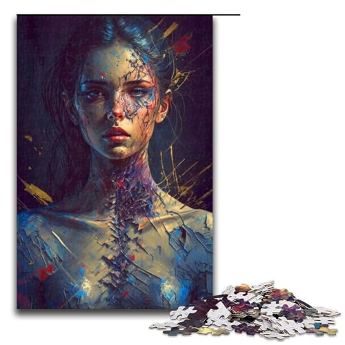 1000 teiliges Puzzle Lernspiele Bright Goddess Puzzles für Erwachsene Holzpuzzle für Familienspaß und Spieleabende 75 x 50 cm von linghhiming