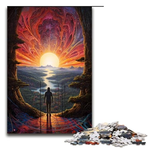 1000 teiliges Puzzle Lernspiele Die Welt allein betrachten Puzzles für Erwachsene Holzpuzzle für Familienspaß und Spieleabend 1000 Teile (75 x 50 cm) von linghhiming