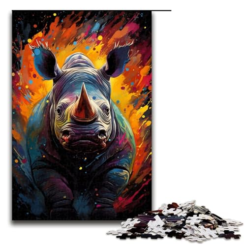 1000 teiliges Puzzle Lernspiele Farbmalerei Nashorn Puzzles für Erwachsene Holzpuzzle für Familienspaß und Spieleabend 75 x 50 cm 1000 teiliges Puzzle Lernspiele Farbmalerei Nashorn Puzzles für Erwachsene Holzpuzzle für Familienspaß und Spieleabend 75 x 50 cm von linghhiming