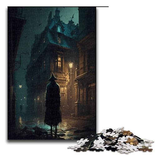 1000 teiliges Puzzle Lernspiele Horrorkunst () Puzzles für Erwachsene Holzpuzzle für Familienspaß und Spieleabende (75 x 50 cm) von linghhiming