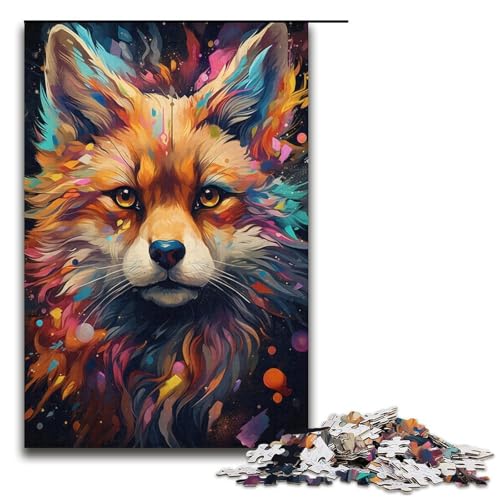 1000 teiliges Puzzle Lernspiele Malen Farbe Fuchs Puzzles für Erwachsene Papierpuzzle für Familienspaß und Spieleabend 1000 Teile (38 x 26 cm) von linghhiming