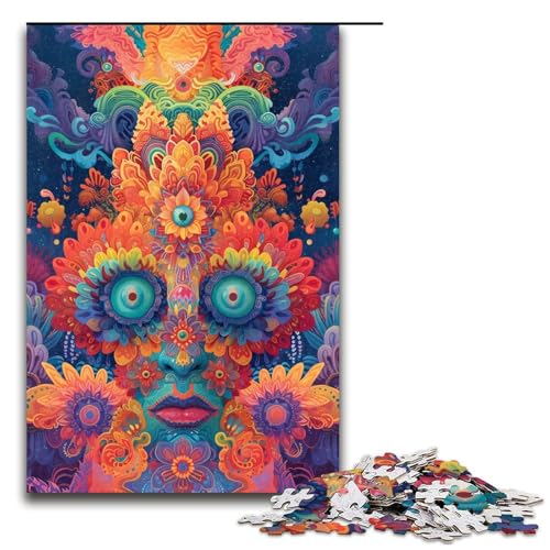 1000 teiliges Puzzle Lernspiele Psychedelische Kunst Puzzles für Erwachsene Holzpuzzle für Familienspaß und Spieleabend 1000 Teile (75 x 50 cm) von linghhiming