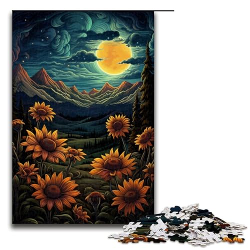 1000 teiliges Puzzle Lernspiele Sonnenblume im Mondlicht Puzzles für Erwachsene Holzpuzzle für Familienspaß und Spieleabend 75 x 50 cm 1000 teiliges Puzzle Lernspiele Sonnenblume im Mondlicht Puzzles für Erwachsene Holzpuzzle für Familienspaß und Spieleabend 75 x 50 cm von linghhiming