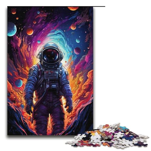 1000-teiliges Puzzle Lernspiele farbenfrohes Fantasy-Astronauten-Puzzle für Erwachsene Papierpuzzle für Familienspaß und Spieleabend 1000 Teile (38 x 26 cm) von linghhiming