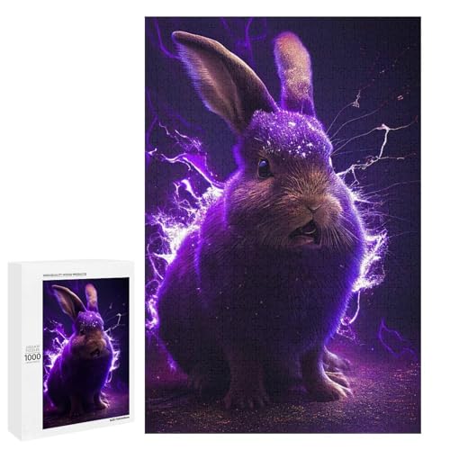 1000 teiliges Puzzle Lightning Bunny für Erwachsene Holzpuzzle anspruchsvolles Spiel (75 x 50 cm) von linghhiming