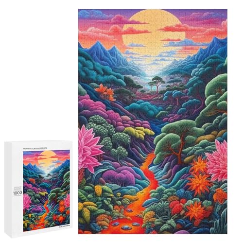 1000 teiliges Puzzle Magische Natur für Erwachsene und Kinder Holzpuzzle pädagogisches Spielzeug zum Stressabbau (75 x 50 cm) von linghhiming