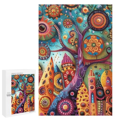1000 teiliges Puzzle Magischer Baum für Erwachsene und Kinder Holzpuzzle pädagogisches Spielzeug zum Stressabbau (75 x 50 cm) von linghhiming