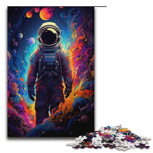 1000 teiliges Puzzle Malen Farbe Astronauten Puzzle für Erwachsene Papierpuzzle Familienspiele 1000 Teile (38 x 26 cm) von linghhiming