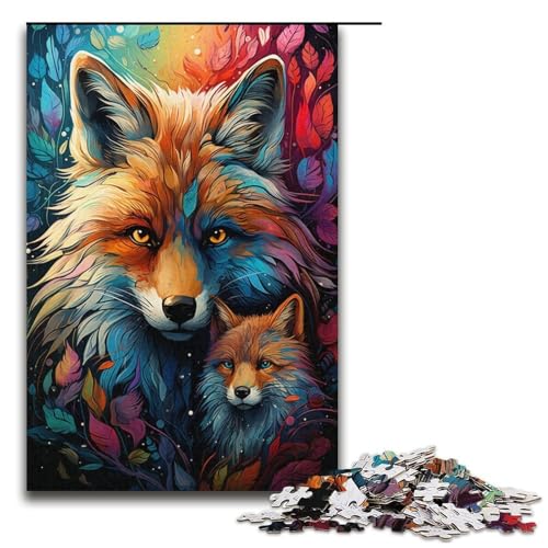 1000 teiliges Puzzle Malen Farbe Fuchs Puzzle für Erwachsene Papierpuzzle Familienspiele 1000 Teile (38 x 26 cm) von linghhiming