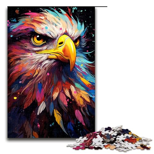 1000 teiliges Puzzle Malerei Bunte Adler Kunst Holzpuzzle Lernspiele Heimdekoration 1000 Teile (75 x 50 cm) von linghhiming
