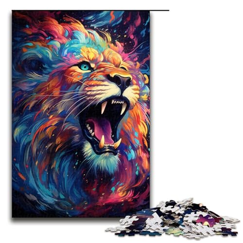 1000 teiliges Puzzle Malerei Fantasie magischer Löwe Holzpuzzle Lernspiele Heimdekoration 1000 Teile (75 x 50 cm) von linghhiming