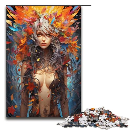 1000 teiliges Puzzle Malerei Farbe Frau Puzzle Papierpuzzle Lernspiele Heimdekoration 1000 Teile (38 x 26 cm) von linghhiming