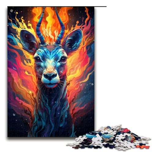 1000 teiliges Puzzle Malerei Farbe Giraffe Puzzle Holzpuzzle Lernspiele Heimdekoration 1000 Teile (75 x 50 cm) von linghhiming