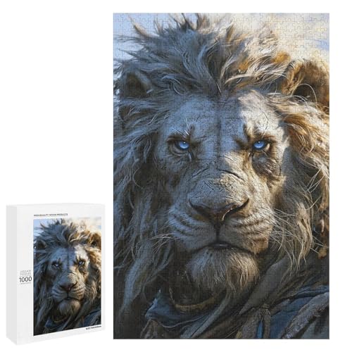 1000 teiliges Puzzle Mittelalterlicher Löwe für Erwachsene und Kinder Holzpuzzle pädagogisches Spielzeug zum Stressabbau (75 x 50 cm) von linghhiming