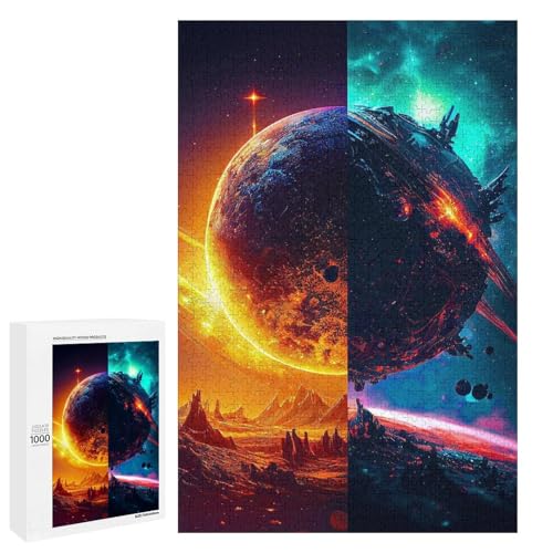 1000 teiliges Puzzle New Worlds für Erwachsene Holzpuzzle anspruchsvolles Spiel (75 x 50 cm) von linghhiming