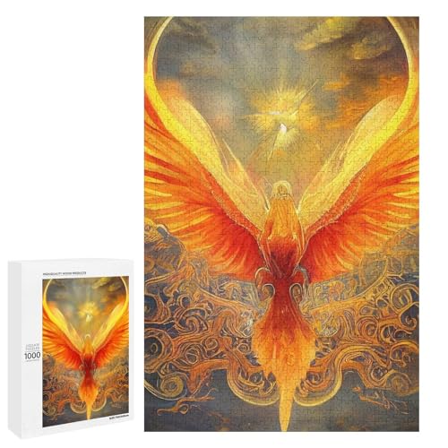 1000 teiliges Puzzle Phoenix Jigsaw für Erwachsene und Kinder Holzpuzzle pädagogisches Spielzeug zum Stressabbau (75 x 50 cm) von linghhiming