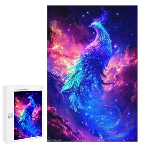 1000 teiliges Puzzle Phoenix Jigsaw für Erwachsene und Kinder Holzpuzzle pädagogisches Spielzeug zum Stressabbau (75 x 50 cm) von linghhiming