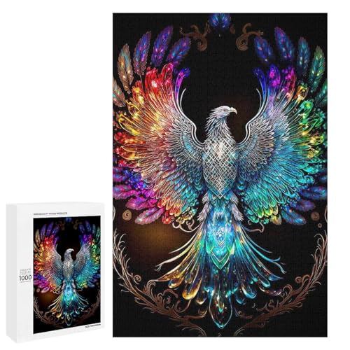 1000 teiliges Puzzle Phoenix Jigsaw für Erwachsene und Kinder Holzpuzzle pädagogisches Spielzeug zum Stressabbau (75 x 50 cm) von linghhiming