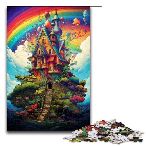 1000 teiliges Puzzle Psychedelische Hütte im Himmel Holzpuzzle Lernspiele Heimdekoration 1000 Teile (75 x 50 cm) von linghhiming