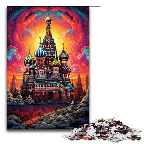 1000 teiliges Puzzle Russland Rotes Quadrat Puzzle für Erwachsene Holzpuzzle Herausforderndes Spiel 75x50cm von linghhiming