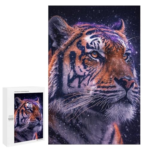1000 teiliges Puzzle Sibirische Tiger für Erwachsene und Kinder Holzpuzzle pädagogisches Spielzeug zum Stressabbau (75 x 50 cm) von linghhiming