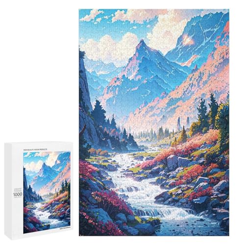 1000 teiliges Puzzle Tal von Eldoria für Erwachsene und Kinder Holzpuzzle pädagogisches Spielzeug zum Stressabbau (75 x 50 cm) von linghhiming