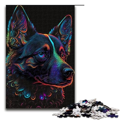 1000 teiliges Puzzle Tier Wolf Puzzle für Erwachsene Holzpuzzle Familienspiele 1000 Teile (75 x 50 cm) von linghhiming